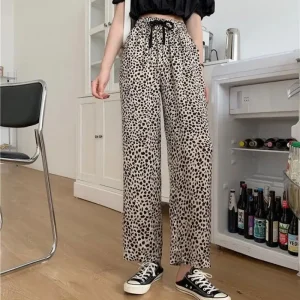 Pantalon Fluide Léopard Noué