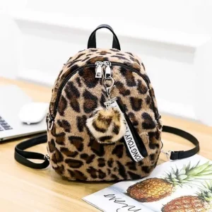 Petit Sac Léopard Fausse Fourrure
