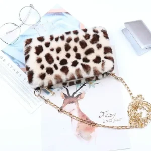 Pochette Léopard Fausse Fourrure