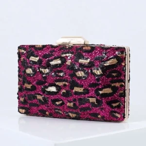 Pochette Léopard Minaudière Carrée