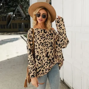 Pull Léopard Col Bardot