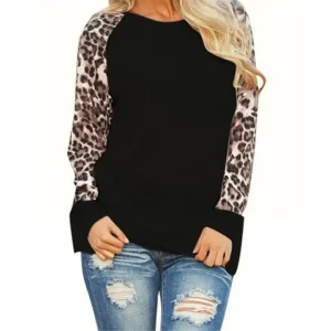 Pull Léopard Femme Tendance Noir