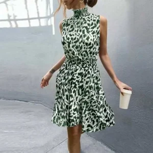 Robe Léopard Classique Verte