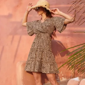 Robe Léopard Mi Longue Chic