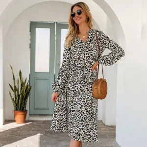 Robe Léopard Noire et Blanche