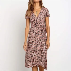 Robe Léopard Rose Pâle
