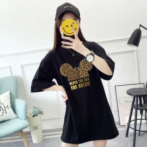 Robe Léopard Tee-Shirt Noire
