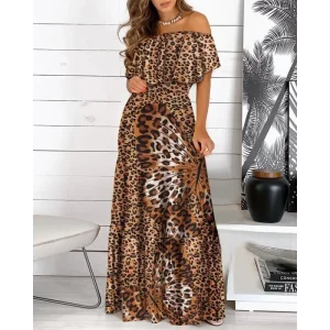 Robe Longue Léopard Bohème