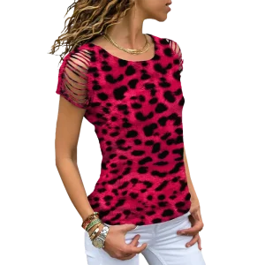Tee-Shirt Léopard Rouge