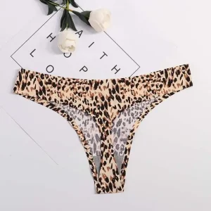 String glamour léopard beige