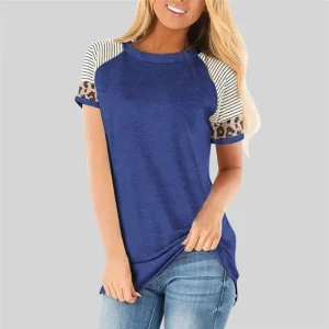 T-Shirt Léopard et Marinière Bleu