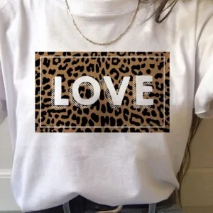 T-Shirt Léopard Love Blanc