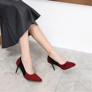 Talons Léopard Bicolore Rouges