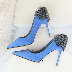 Talons Léopard Colorés Bleus
