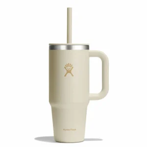 BOUTEILLE 24 OZ ISOTHERME AVEC POIGNÉE & PAILLE, COCONUT