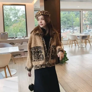 Veste Fausse Fourrure Léopard