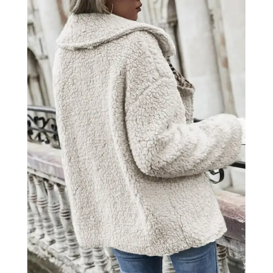 Veste Femme à Doublure Léopard Blanche – Image 2