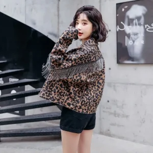 Veste Léopard à Franges