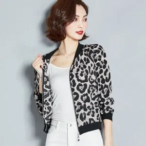 Veste Léopard Bomber Grise