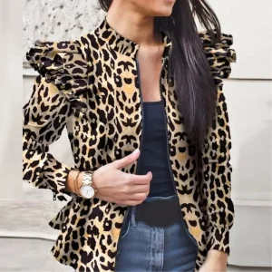 Veste Léopard Épaulettes