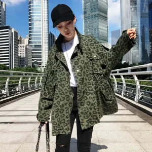 Veste Léopard Kaki